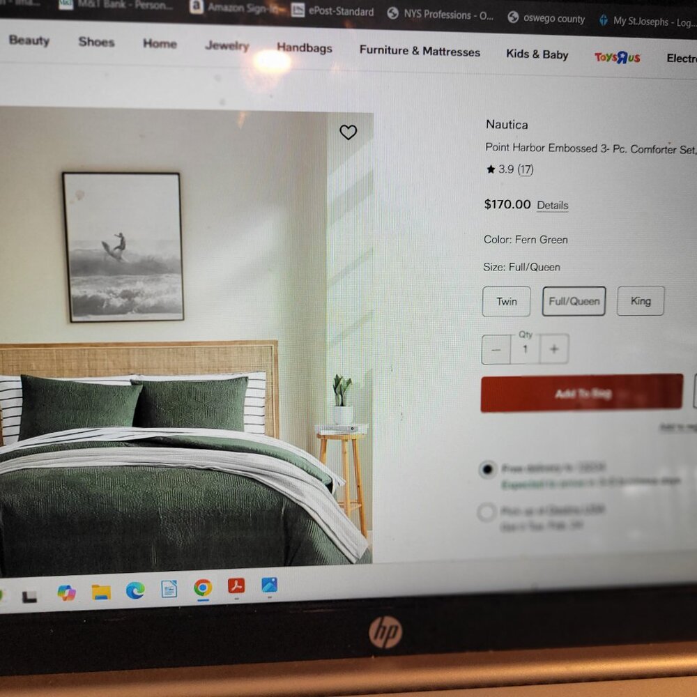 Brand new Nautica Point Harbor Full/Queen comforter set. Fern Green color.